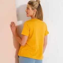 T-Shirt En Topje<Blancheporte Effen T-shirt met korte mouwen honing