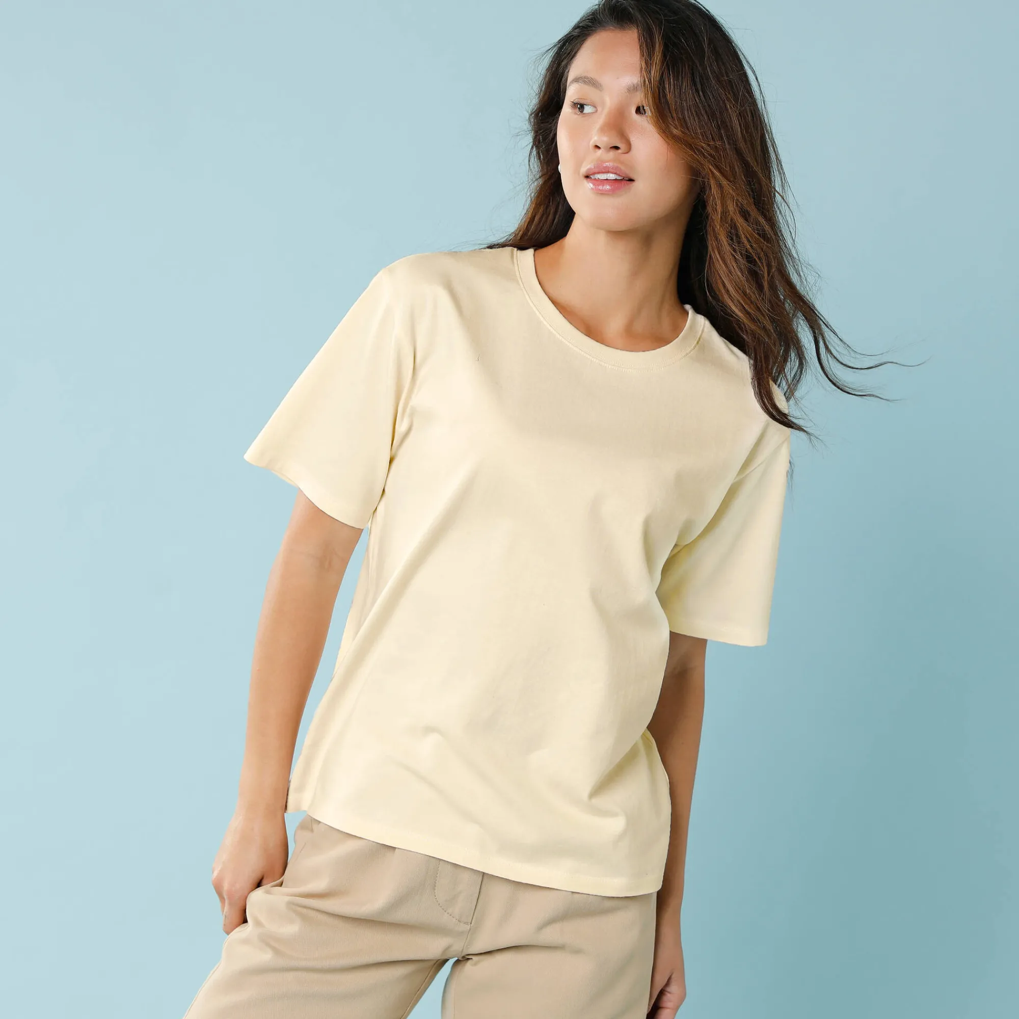 T-Shirt En Topje<Blancheporte Effen T-shirt met korte mouwen, kleine lengtes lichtbeige