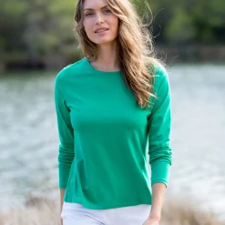 T-Shirt En Topje<Blancheporte Effen T-shirt met lange mouwen muntgroen