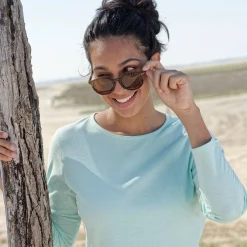 T-Shirt En Topje<Blancheporte Effen T-shirt met lange mouwen aqua