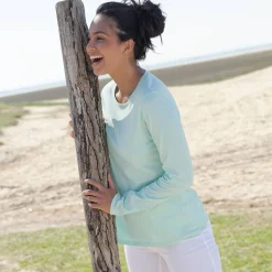 T-Shirt En Topje<Blancheporte Effen T-shirt met lange mouwen aqua