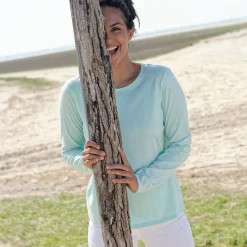 T-Shirt En Topje<Blancheporte Effen T-shirt met lange mouwen aqua