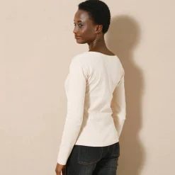 T-Shirt En Topje<Blancheporte Effen T-shirt met lange mouwen in biokatoen(**) beige