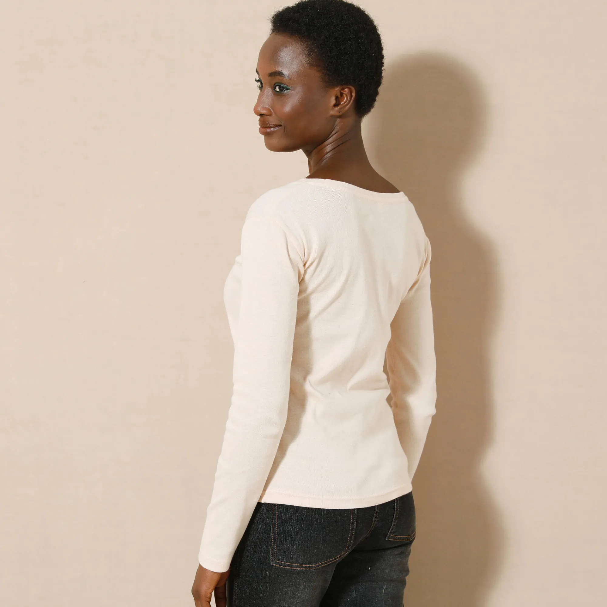 T-Shirt En Topje<Blancheporte Effen T-shirt met lange mouwen in biokatoen(**) beige