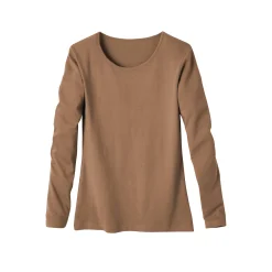 T-Shirt En Topje<Blancheporte Effen T-shirt met lange mouwen in biokatoen(**) karamel