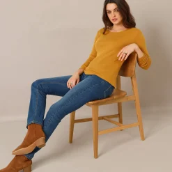 T-Shirt En Topje<Blancheporte Effen T-shirt met lange mouwen in biokatoen(**) kerrie