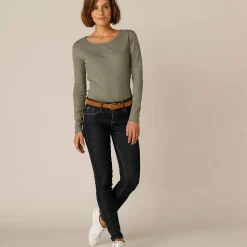 T-Shirt En Topje<Blancheporte Effen T-shirt met lange mouwen in biokatoen(**) kaki