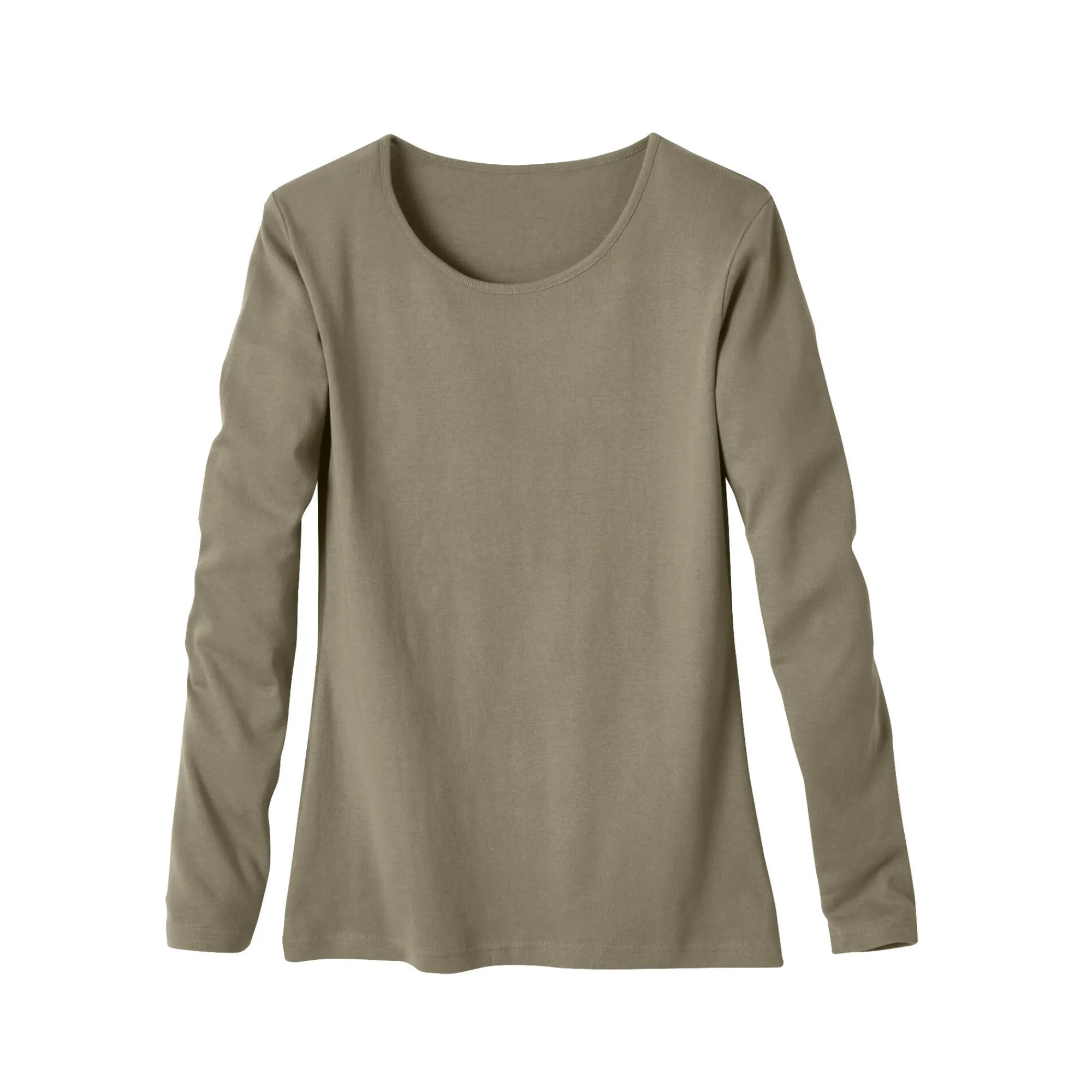 T-Shirt En Topje<Blancheporte Effen T-shirt met lange mouwen in biokatoen(**) kaki