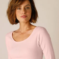 T-Shirt En Topje<Blancheporte Effen T-shirt met lange mouwen in biokatoen(**) poederroze