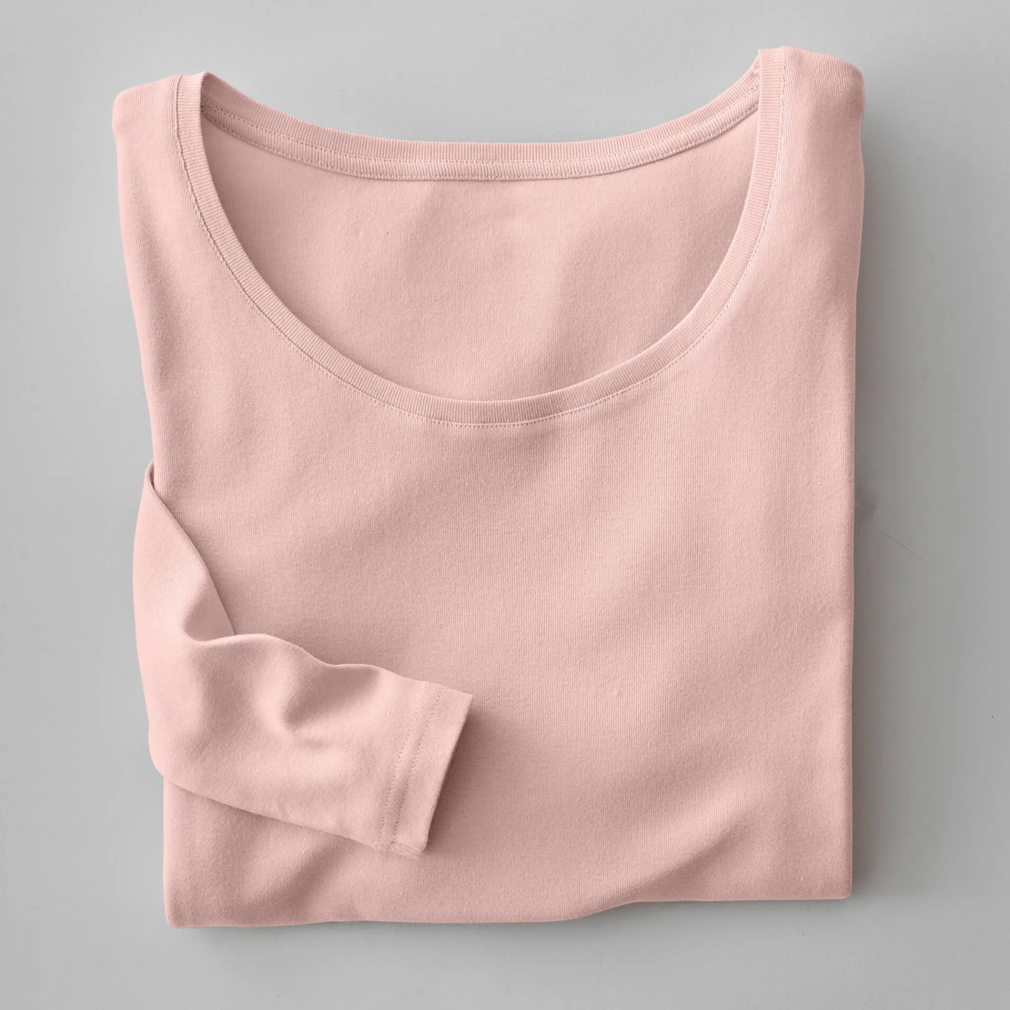 T-Shirt En Topje<Blancheporte Effen T-shirt met lange mouwen in biokatoen(**) poederroze