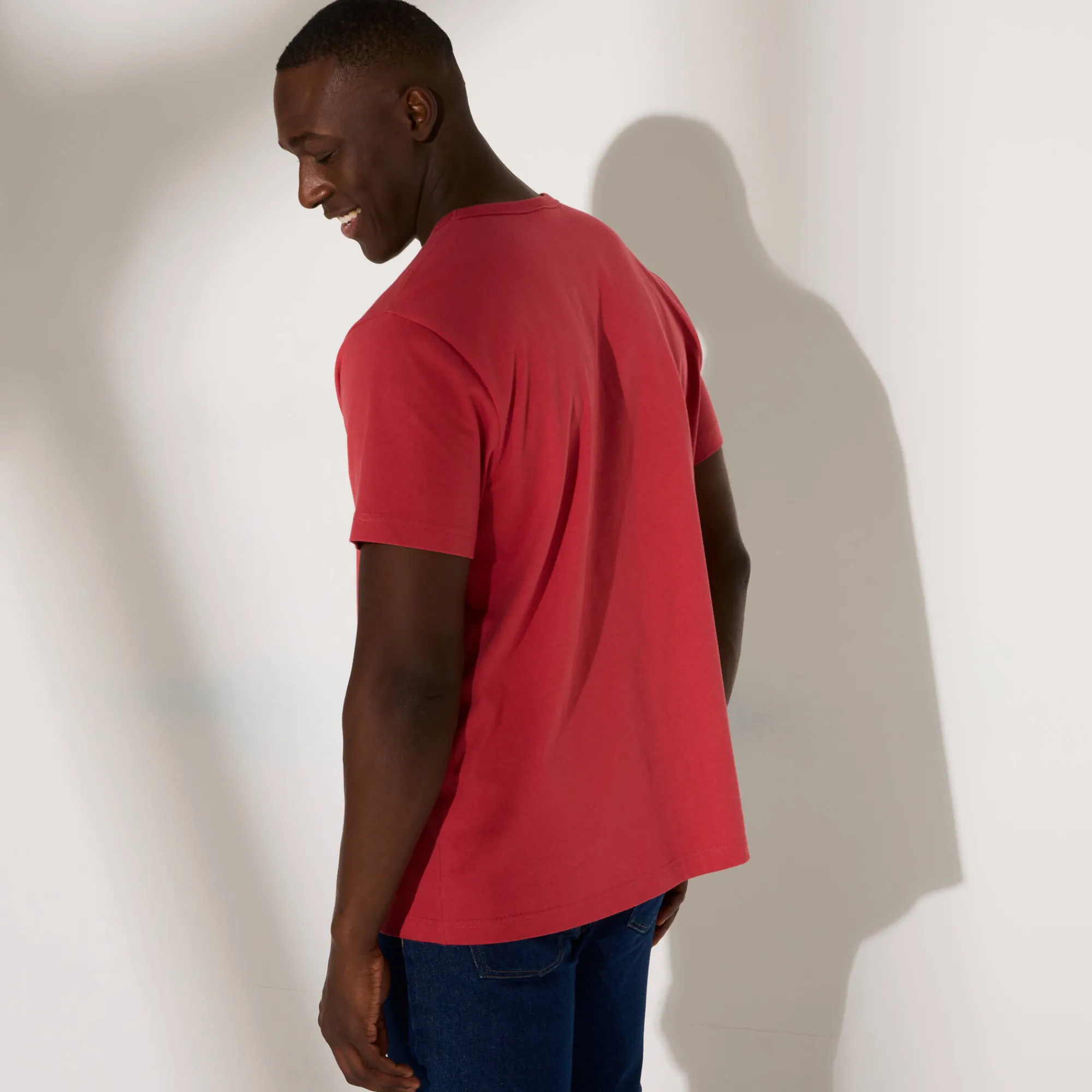 T-Shirt, Hemd En Polo<Blancheporte Effen T-shirt met ronde hals en korte mouwen - biologisch katoen grijzig koraal