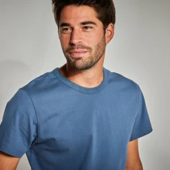 T-Shirt, Hemd En Polo<Blancheporte Effen T-shirt met ronde hals en korte mouwen - biologisch katoen jeansblauw