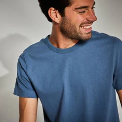 T-Shirt, Hemd En Polo<Blancheporte Effen T-shirt met ronde hals en korte mouwen - biologisch katoen jeansblauw