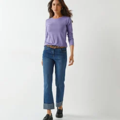 T-Shirt En Topje<Blancheporte Effen T-shirt met ronde hals, in stretchstof parma