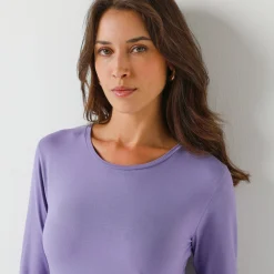 T-Shirt En Topje<Blancheporte Effen T-shirt met ronde hals, in stretchstof parma