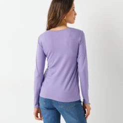 T-Shirt En Topje<Blancheporte Effen T-shirt met ronde hals, in stretchstof parma