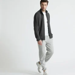 Sweater|Trui En Vest<Blancheporte Effen vest met opstaande kraag en rits chiné antraciet