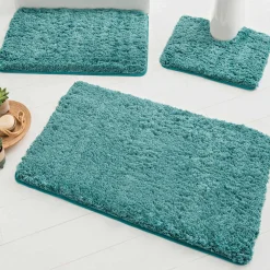 Badmatje<Blancheporte Effen, zacht badtapijtje in microvezel laguneblauw