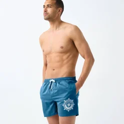 Zwembroek<Blancheporte Effen zwemshorty met contrasterend motief blauw