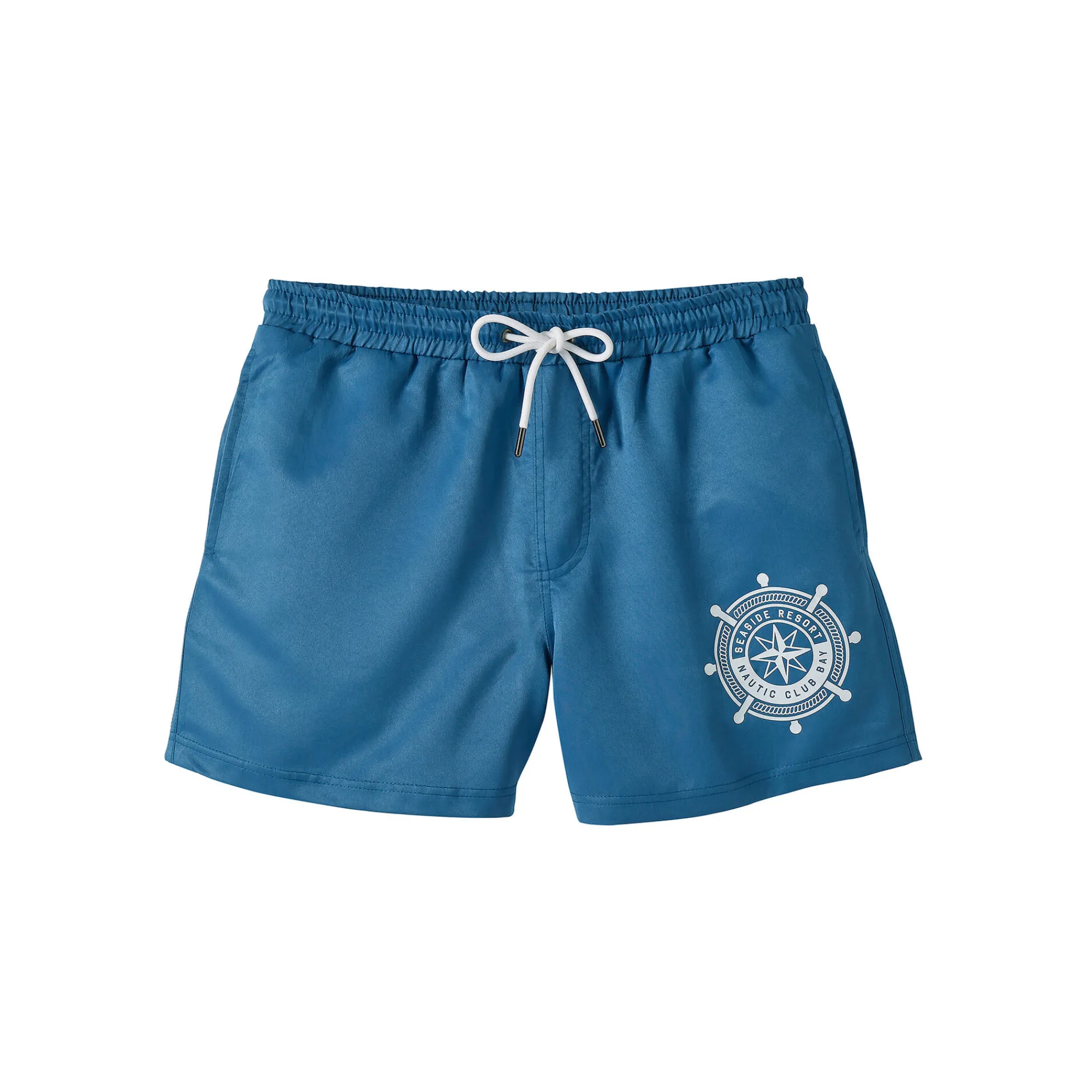 Zwembroek<Blancheporte Effen zwemshorty met contrasterend motief blauw