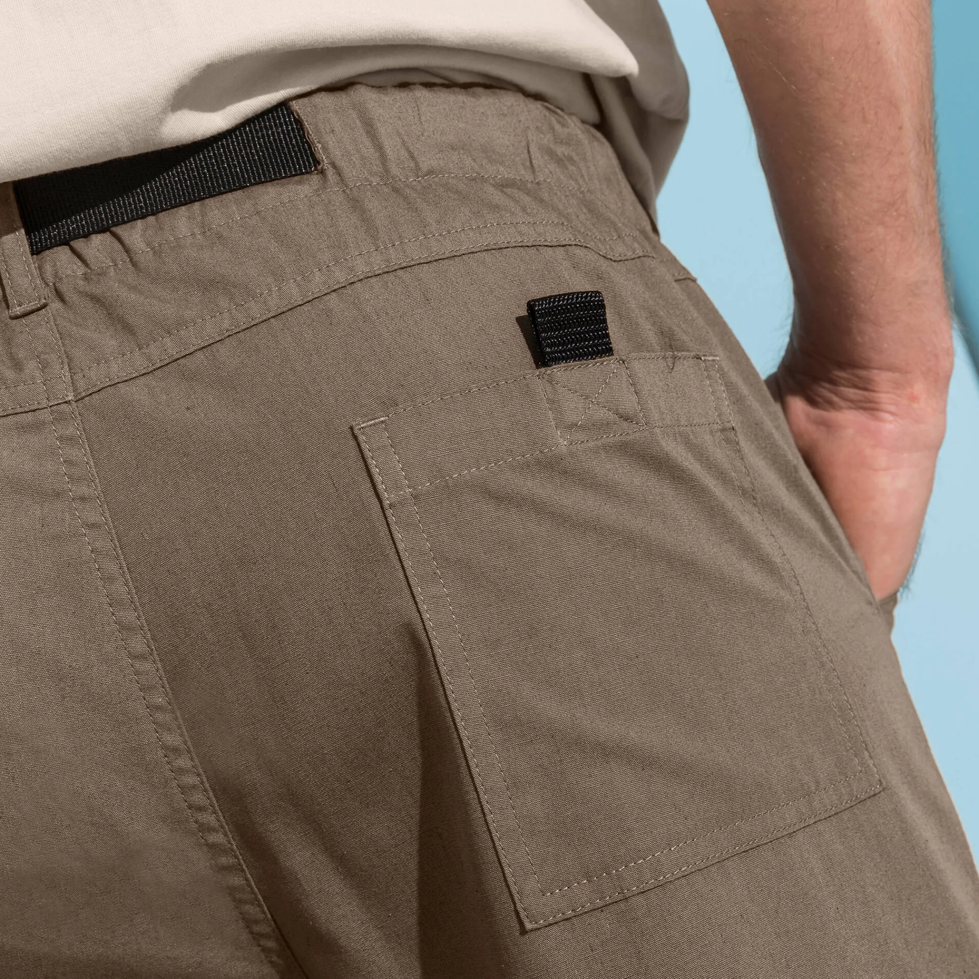 Broek<Blancheporte Elastische 3/4-broek + bijpassende ceintuur donkerbeige