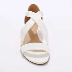 Sandalen En Espadrilles|Schoenen<Blancheporte Elastische sandalen met sleehak, kunststof wit