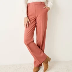 Broek<Blancheporte Elegante, rechte broek, effen paprika