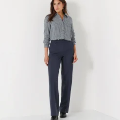 Broek<Blancheporte Elegante, rechte broek, effen marine