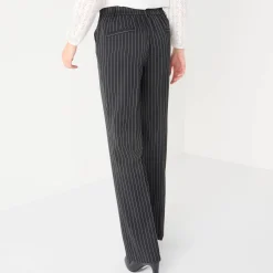 Broek<Blancheporte Elegante, rechte broek, gestreept zwart / wit