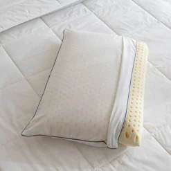 Hoofdkussen<Blancheporte Ergonomische hoofdkussen in microgeperforeerde latex, zeepmodel ecru