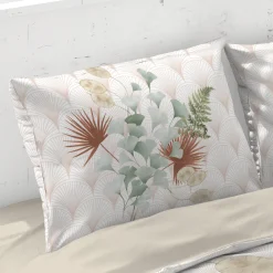 Delige Bedlinnenset|Kussensloop<Blancheporte Eve katoenen bedlinnen met bloemenprint wit