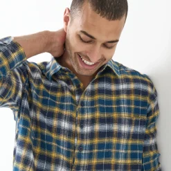 T-Shirt, Hemd En Polo<Blancheporte Extralang geruit hemd in flanel blauw