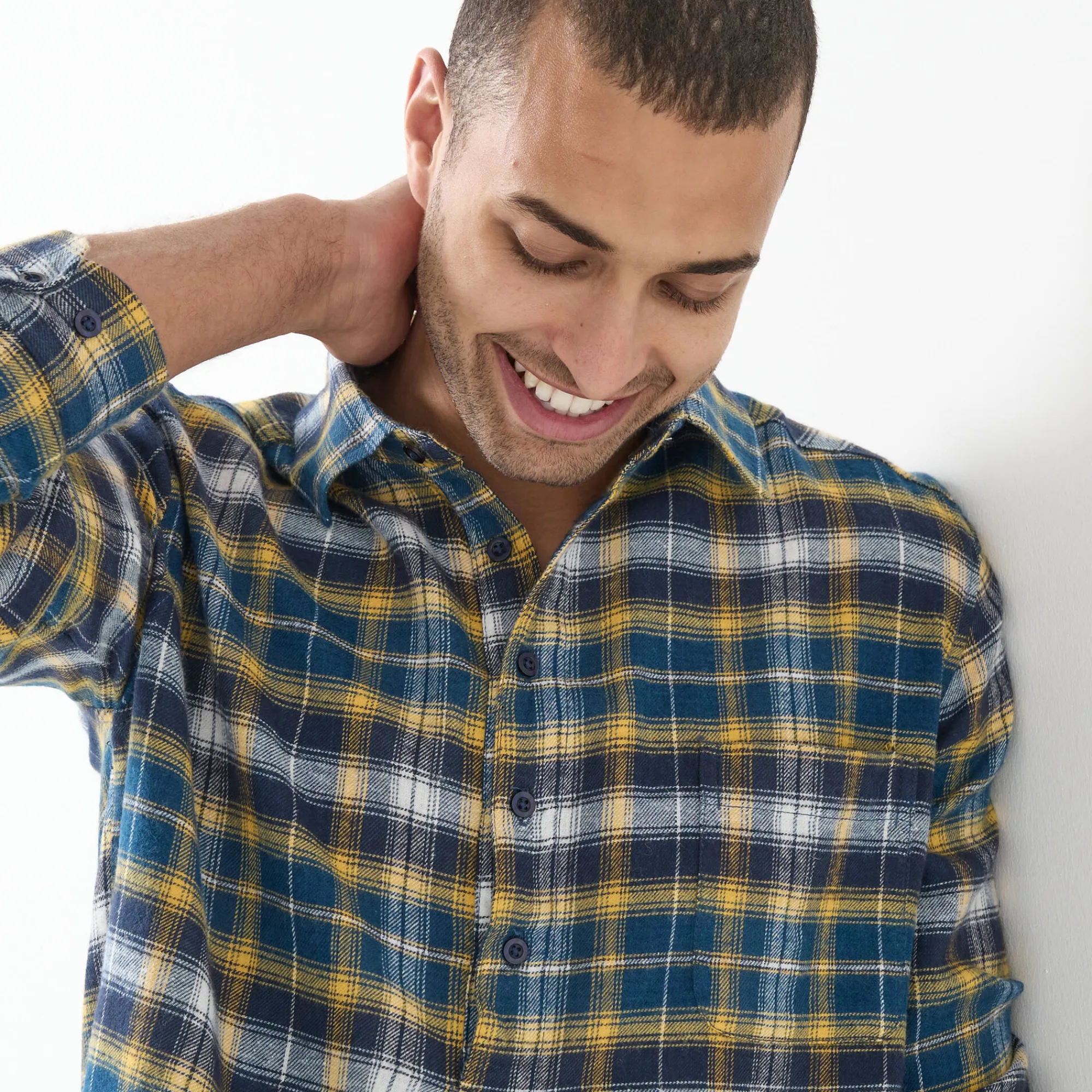 T-Shirt, Hemd En Polo<Blancheporte Extralang geruit hemd in flanel blauw