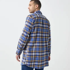 T-Shirt, Hemd En Polo<Blancheporte Extralang geruit hemd in flanel blauw / kerrie
