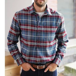 T-Shirt, Hemd En Polo<Blancheporte Extralang geruit hemd in flanel bordeaux