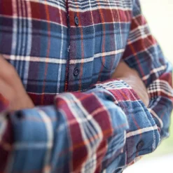 T-Shirt, Hemd En Polo<Blancheporte Extralang geruit hemd in flanel bordeaux