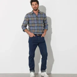 T-Shirt, Hemd En Polo<Blancheporte Extralang geruit hemd in flanel kaki