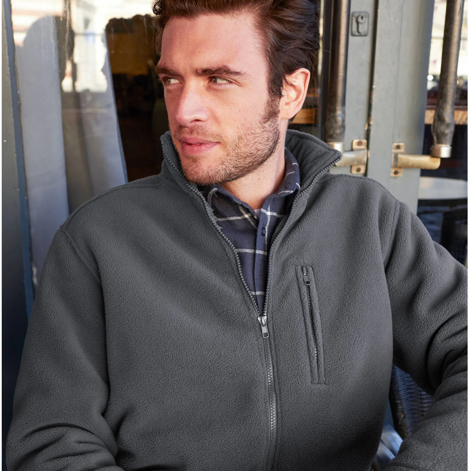 Sweater|Trui En Vest<Blancheporte Extrawarme blouson in fleece antraciet