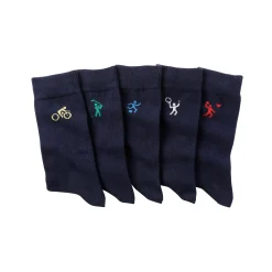 Ondergoed<Blancheporte Fantasie 'sport' sokken - set van 5 paar marine