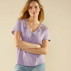 T-Shirt En Topje<Blancheporte Fantasie T-shirt met macramé parma