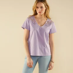 T-Shirt En Topje<Blancheporte Fantasie T-shirt met macramé parma