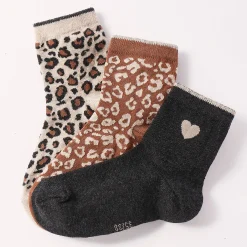 Panty’s, Kniekousen En Sokken<Blancheporte Fantasiesokken met luipaardmotief - set van 3 paar grijs + karamel + beige