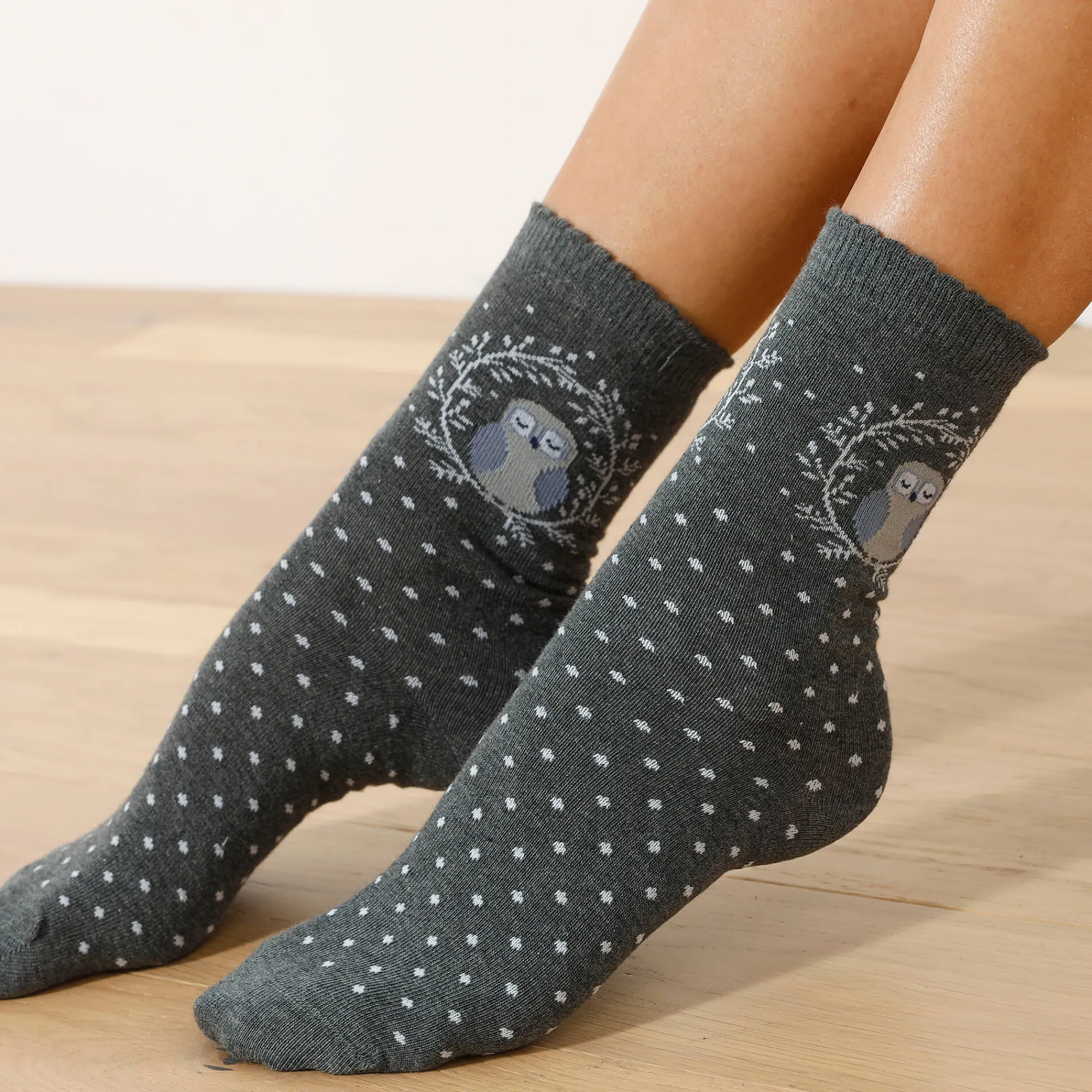 Panty’s, Kniekousen En Sokken<Blancheporte Fantasiesokken met "uil" motieven - set van 3 paar grijs / marine