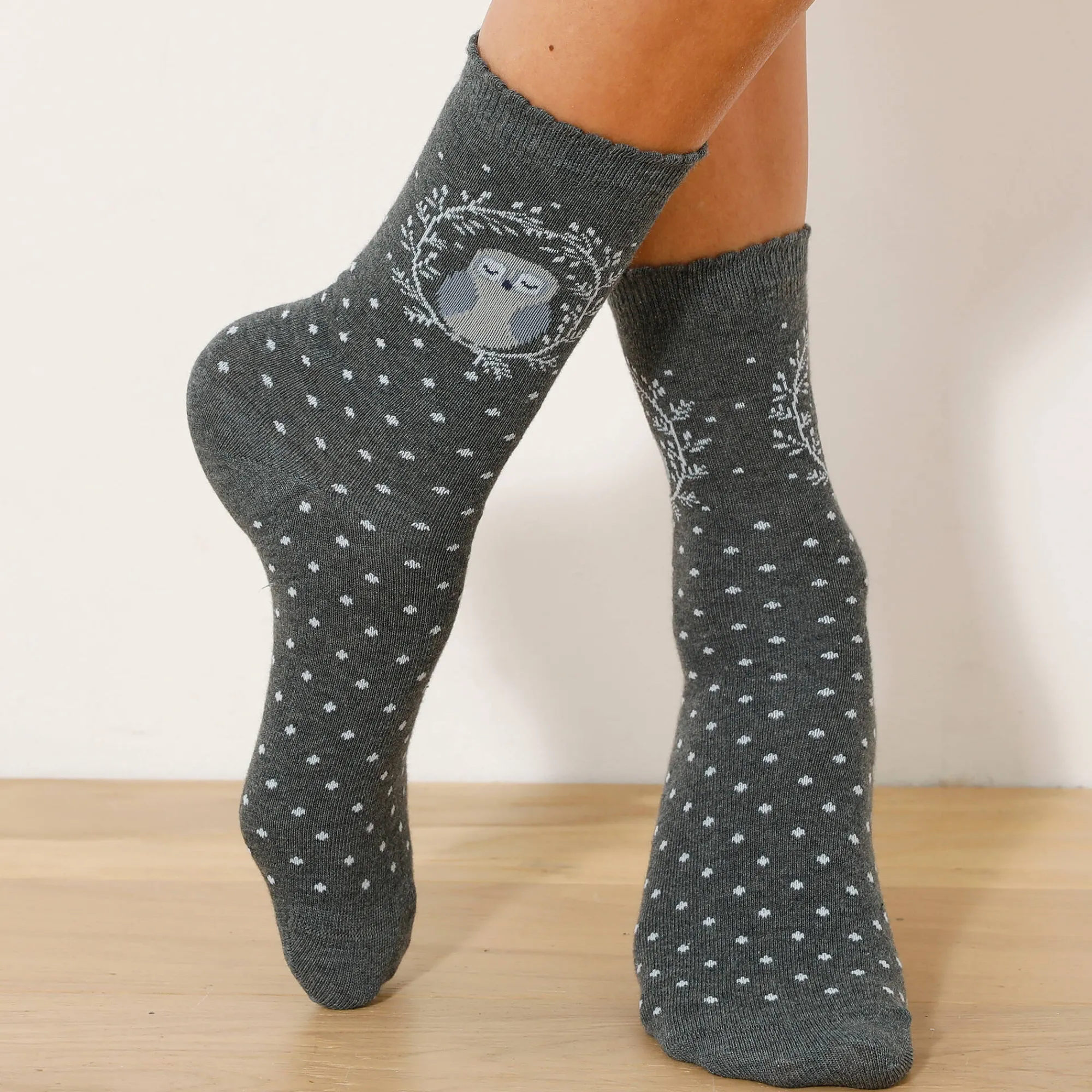 Panty’s, Kniekousen En Sokken<Blancheporte Fantasiesokken met "uil" motieven - set van 3 paar grijs / marine