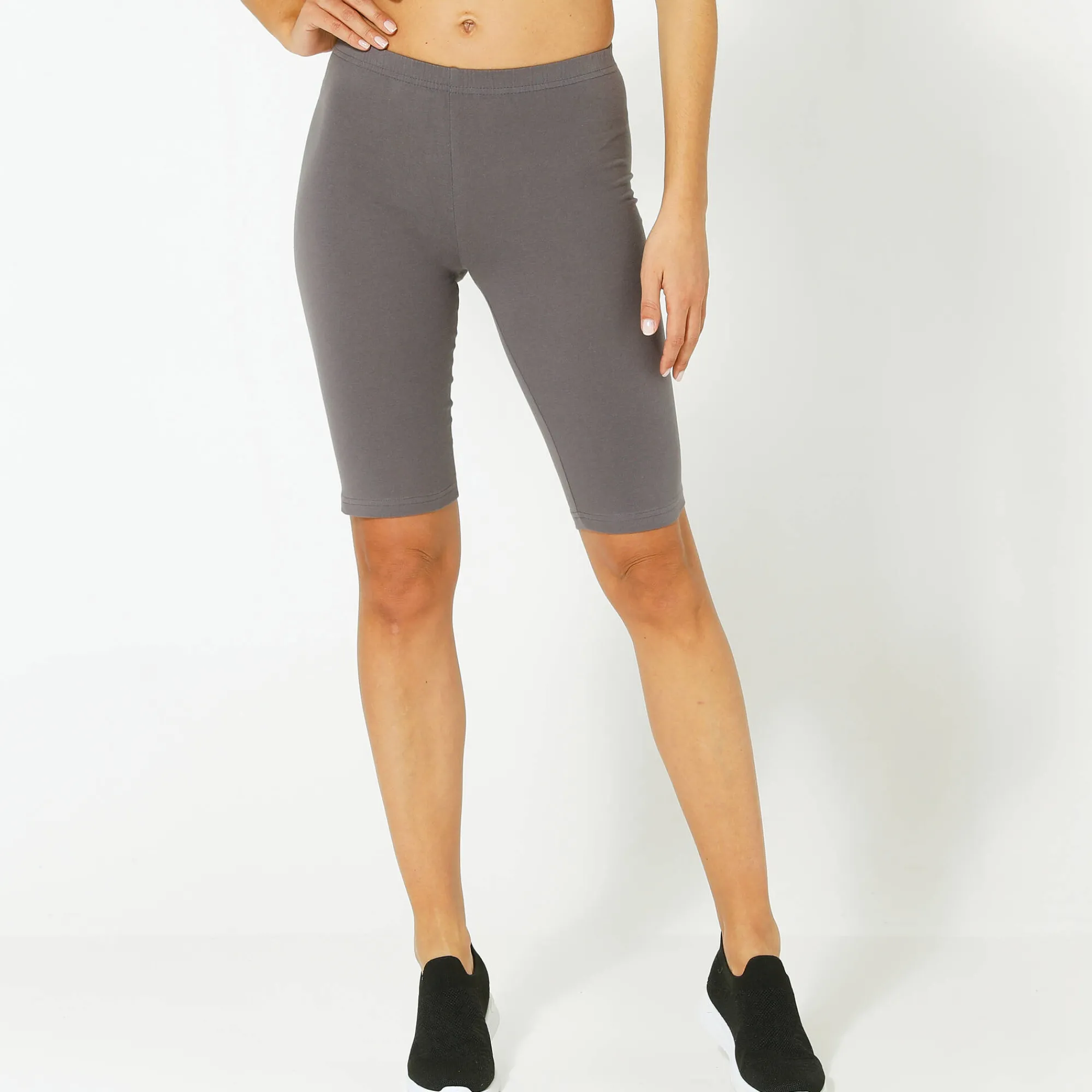 Legging|Broek<Blancheporte Fietsbroek in biokatoen antraciet