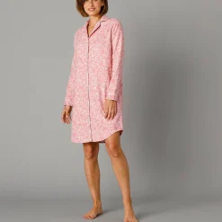 Nachthemd<Blancheporte Flanellen nachthemd in liketmodel met bloemenprint grijsroze