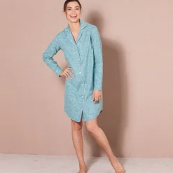 Nachthemd<Blancheporte Flanellen nachthemd in liketmodel met bloemenprint celadon