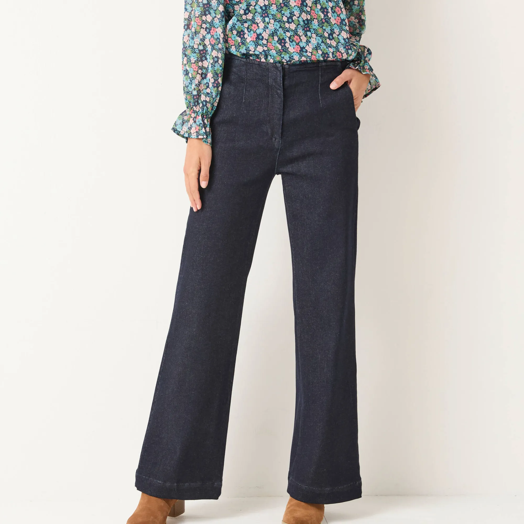 Jeans|Broek<Blancheporte Flare jeans, hoge taille dark blue