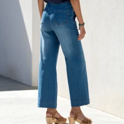 Jeans<Blancheporte Flare jeans, hoge taille stone used