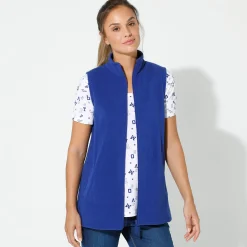 Trui En Vest<Blancheporte Fleece jasje met rits, zonder mouwen felblauw